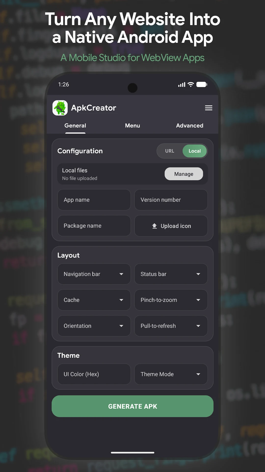 ApkCreator Studio screenshot